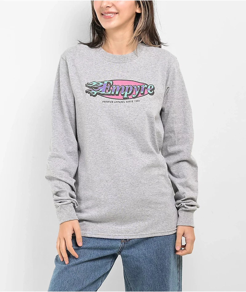 Empyre Fire Logo Heather Grey Long Sleeve T-Shirt