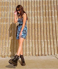 Empyre Flame & Dawn Blue Mesh Tank Top Dress