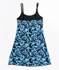 Empyre Flame & Dawn Blue Mesh Tank Top Dress