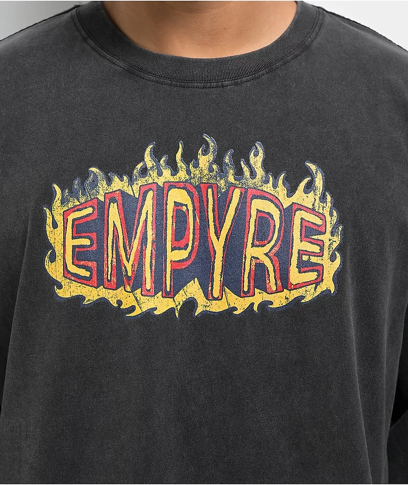 Empyre Flame Thrower Black Wash Long Sleeve T-Shirt