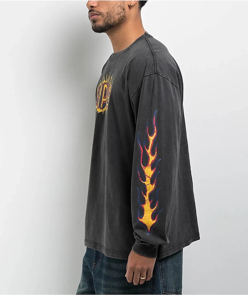 Empyre Flame Thrower Black Wash Long Sleeve T-Shirt