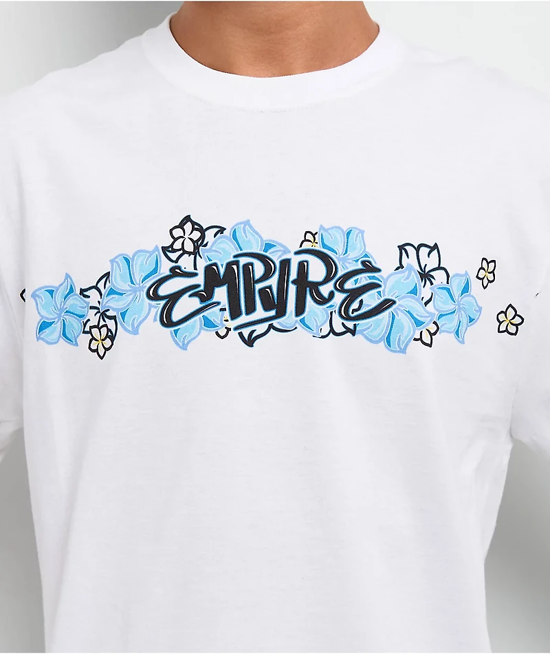 Empyre Flowers N Surf White Long Sleeve T-Shirt