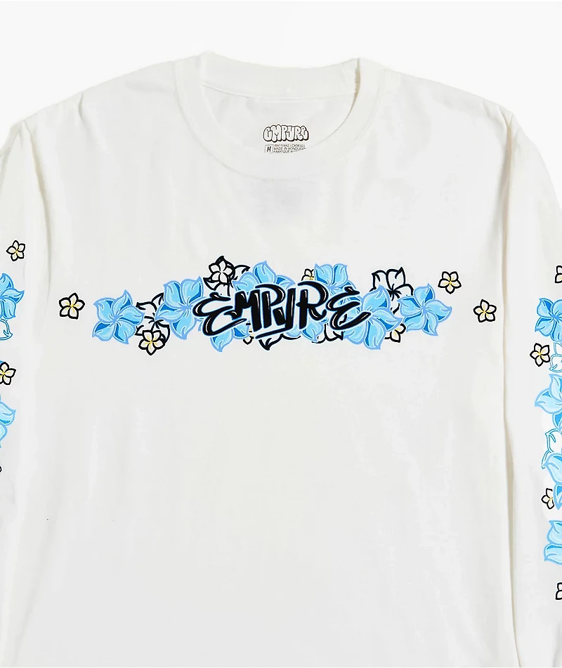 Empyre Flowers N Surf White Long Sleeve T-Shirt