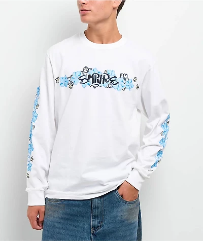 Empyre Flowers N Surf White Long Sleeve T-Shirt
