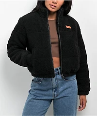 Empyre Flynn Black Crop Top Puffer Fleece