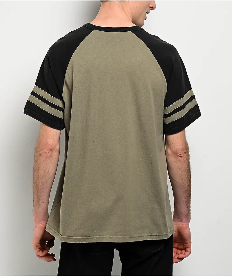 Empyre Gas Rat Black & Green Wash Raglan T-Shirt