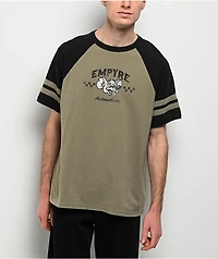 Empyre Gas Rat Black & Green Wash Raglan T-Shirt