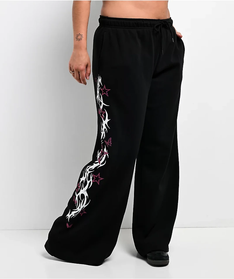 Empyre Girl At A Concert Black Wide Leg Sweatpants
