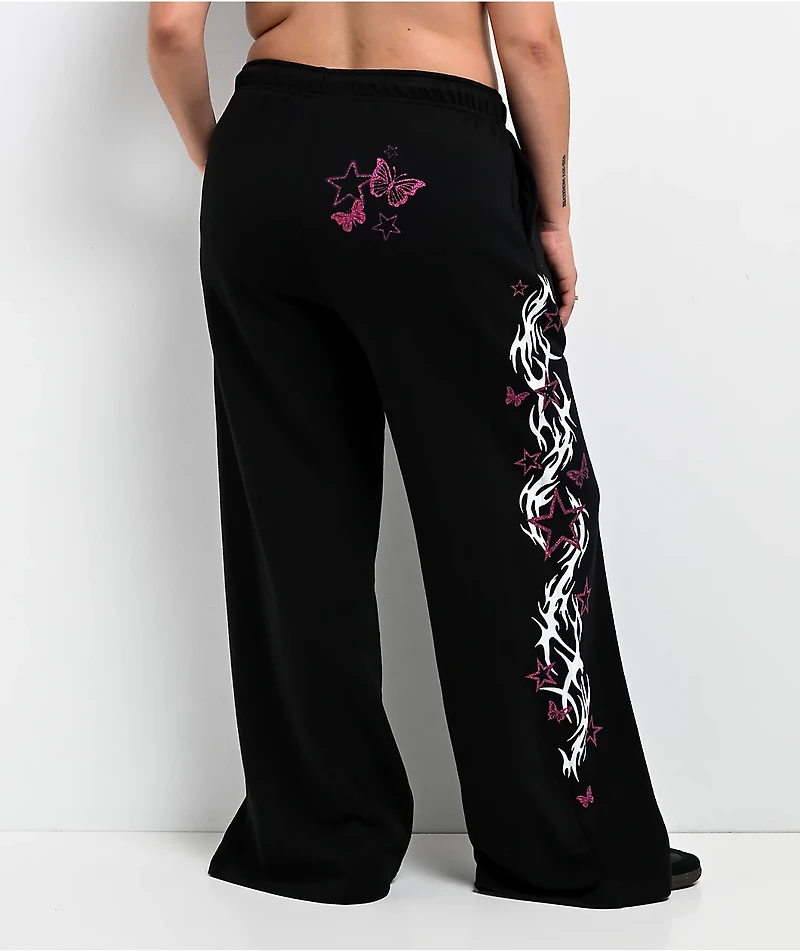 Empyre Girl At A Concert Black Wide Leg Sweatpants