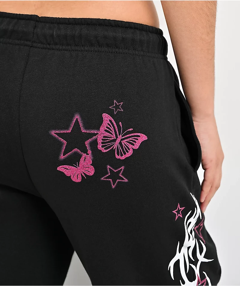 Empyre Girl At A Concert Black Wide Leg Sweatpants