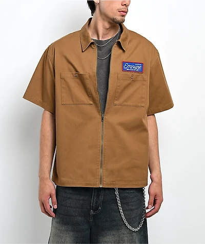Empyre Glen Brown Zip Work Shirt