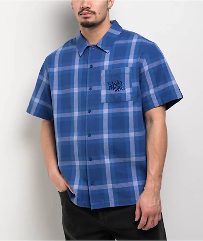 Empyre Glen Shadow Plaid Blue Button Up Shirt