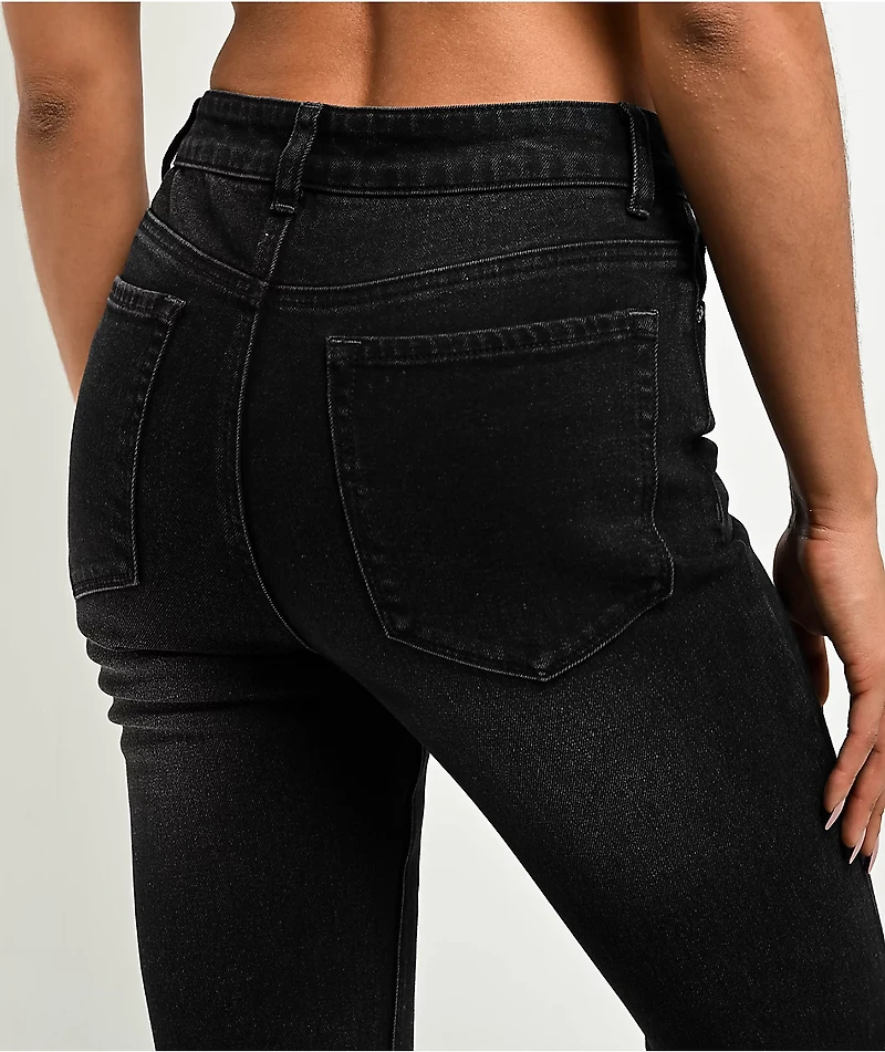Empyre Glimmer Ozzy Black Wash Mid Rise Flare Jeans