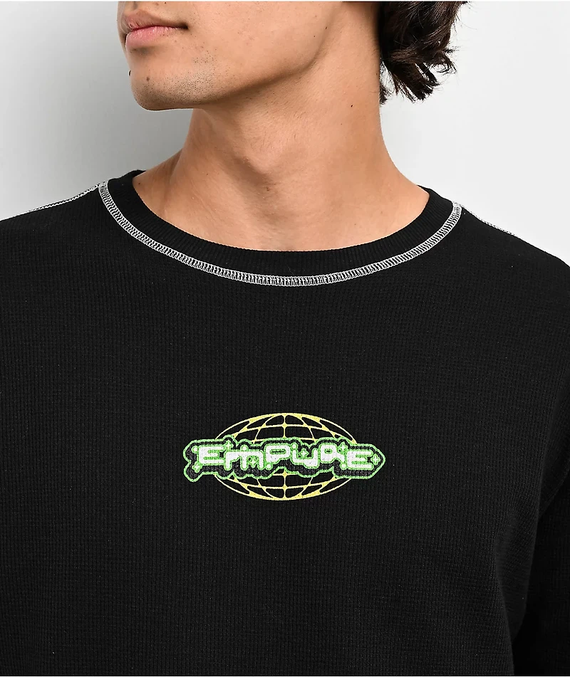 Empyre Globe Black Long Sleeve Thermal T-Shirt