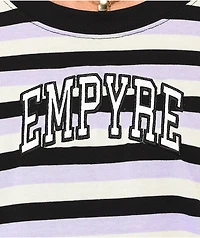 Empyre Good Sport Black, White & Purple Stripe Long Sleeve T-Shirt