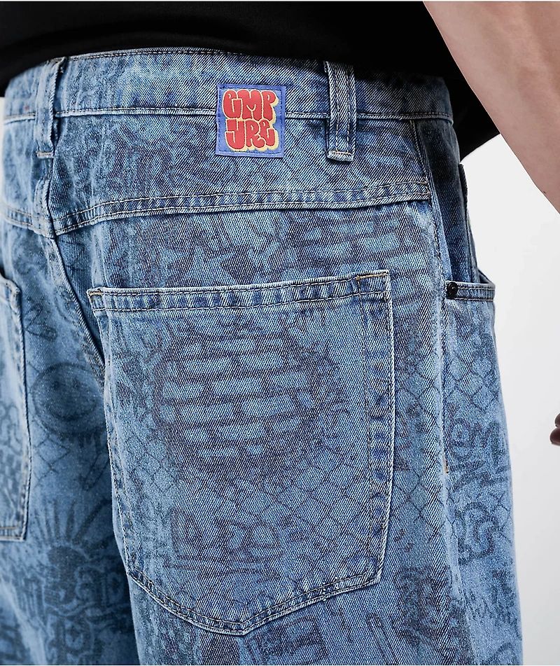 Empyre Graf Blue Ultra Wide Skate Jeans
