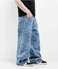 Empyre Graf Blue Ultra Wide Skate Jeans