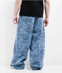 Empyre Graf Blue Ultra Wide Skate Jeans
