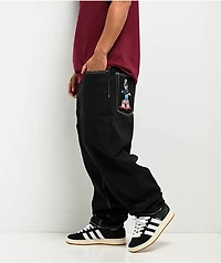 Empyre Graffiti Cat Black Ultra Loose Skate Jeans