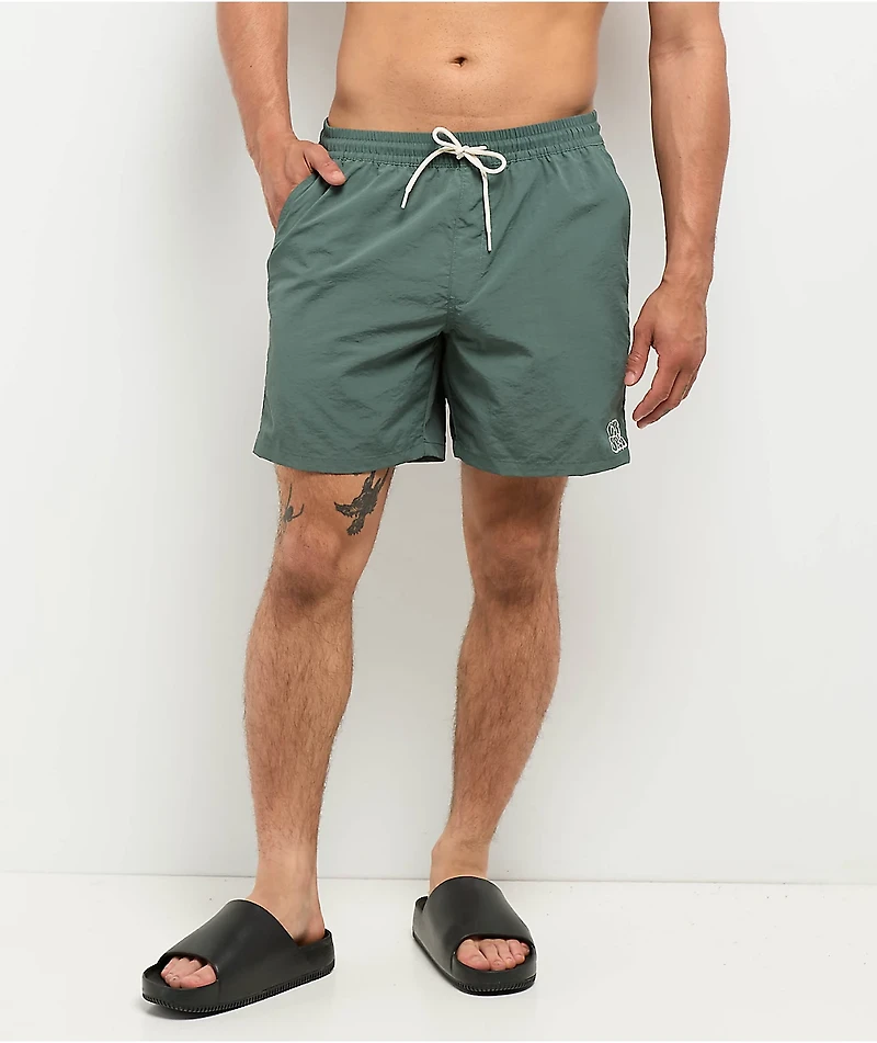 Empyre Graffiti Floater Dark Green Board Shorts