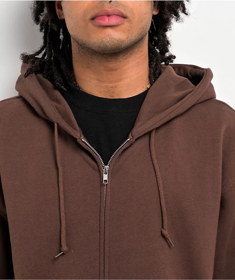 Empyre Graffiti Patch Logo Brown Zip Hoodie