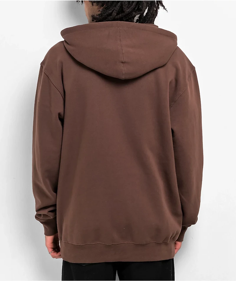 Empyre Graffiti Patch Logo Brown Zip Hoodie