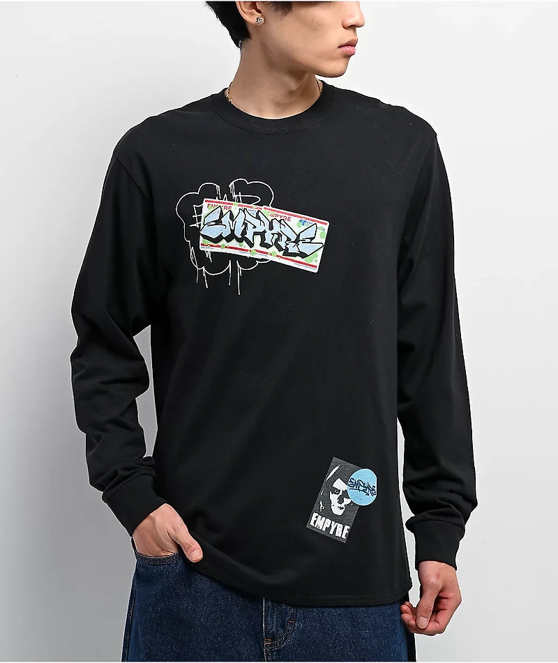 Empyre Graffiti Sign Black Long Sleeve T-Shirt