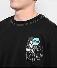 Empyre Graffiti Sign Embroidered Black T-Shirt