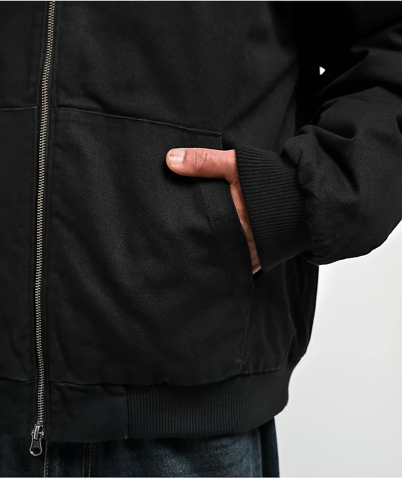 Empyre Grate Black Hooded Canvas Jacket
