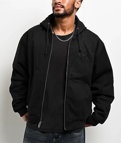 Empyre Grate Black Hooded Canvas Jacket