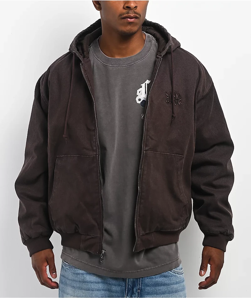 Empyre Grate Brown Hooded Canvas Jacket