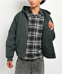 Empyre Grate Green Wash Canvas Crop Jacket