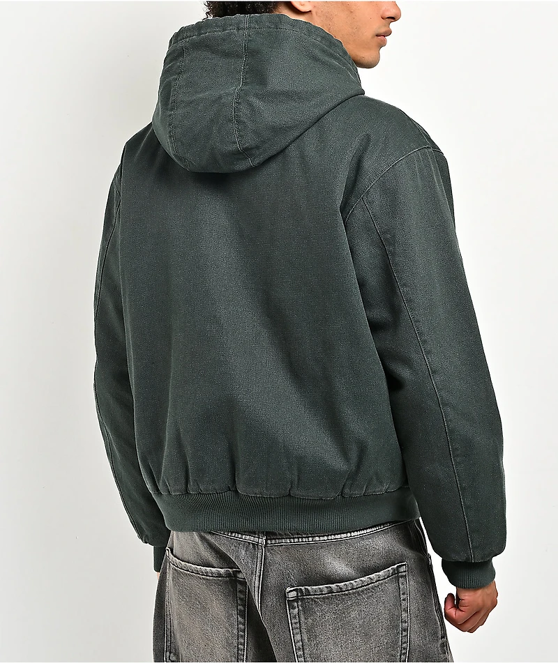 Empyre Grate Green Wash Canvas Crop Jacket