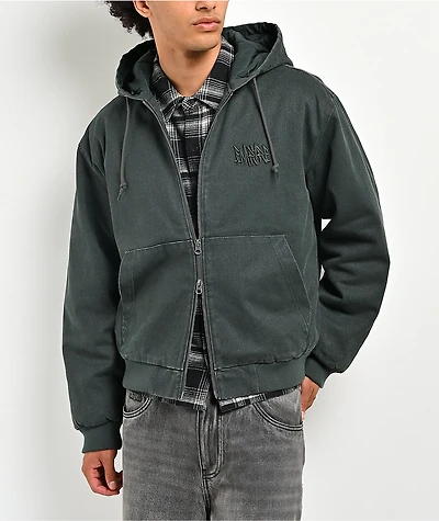 Empyre Grate Green Wash Canvas Crop Jacket
