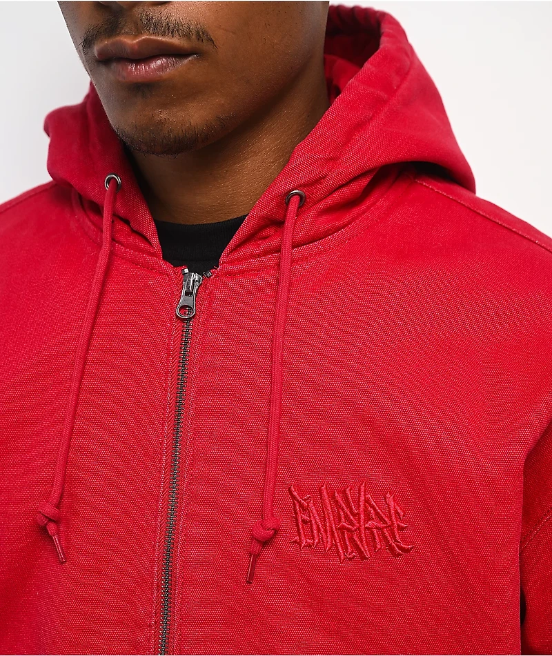 Empyre Grate Red Hooded Canvas Jacket