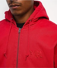 Empyre Grate Red Hooded Canvas Jacket