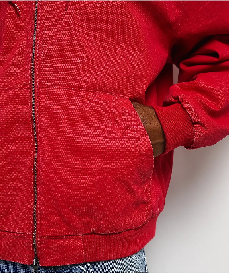 Empyre Grate Red Hooded Canvas Jacket