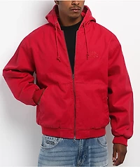 Empyre Grate Red Hooded Canvas Jacket