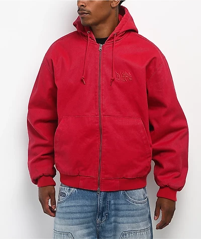 Empyre Grate Red Hooded Canvas Jacket