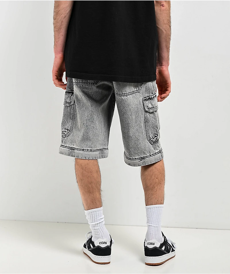 Empyre Grey Zip Off Cargo Denim Skate Jeans