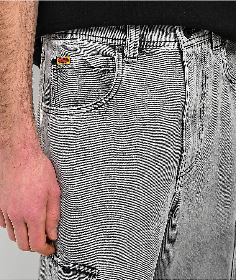 Empyre Grey Zip Off Cargo Denim Skate Jeans
