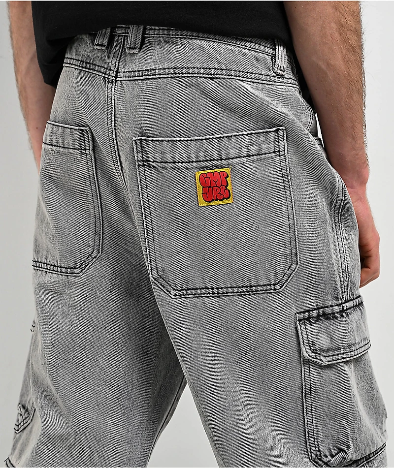 Empyre Grey Zip Off Cargo Denim Skate Jeans