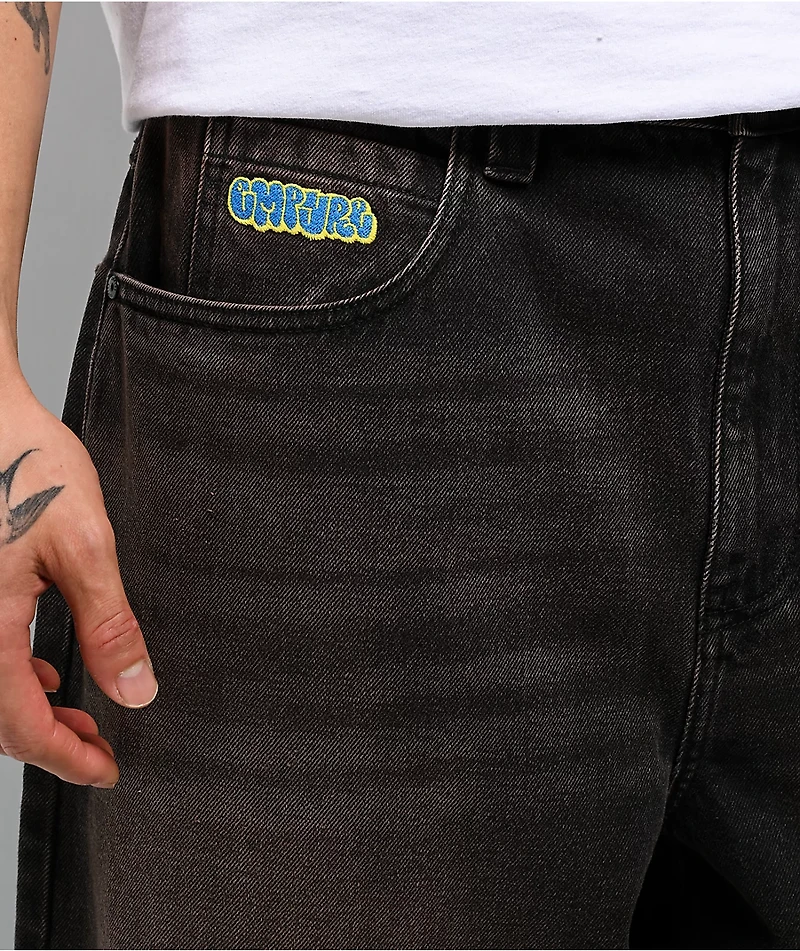 Empyre Grip Wash Brown Ultra Wide Skate Jeans