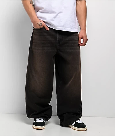 Empyre Grip Wash Brown Ultra Wide Skate Jeans