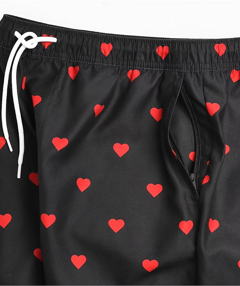 Empyre Grom Hearts Black & Red Board Shorts