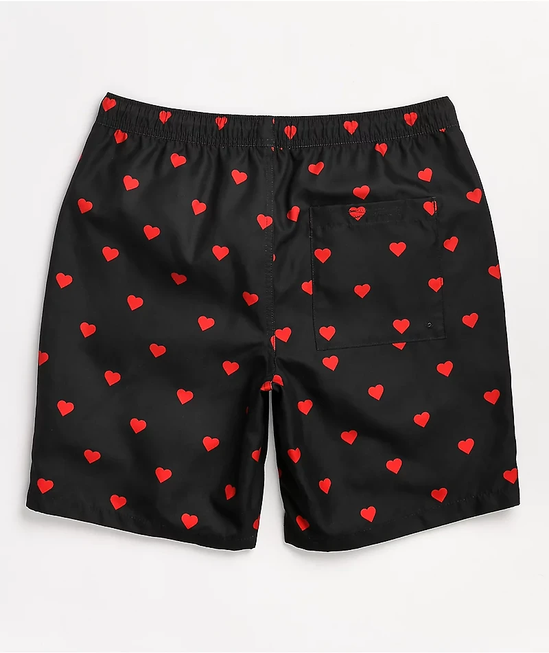 Empyre Grom Hearts Black & Red Board Shorts