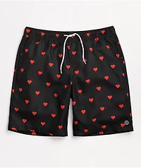Empyre Grom Hearts Black & Red Board Shorts