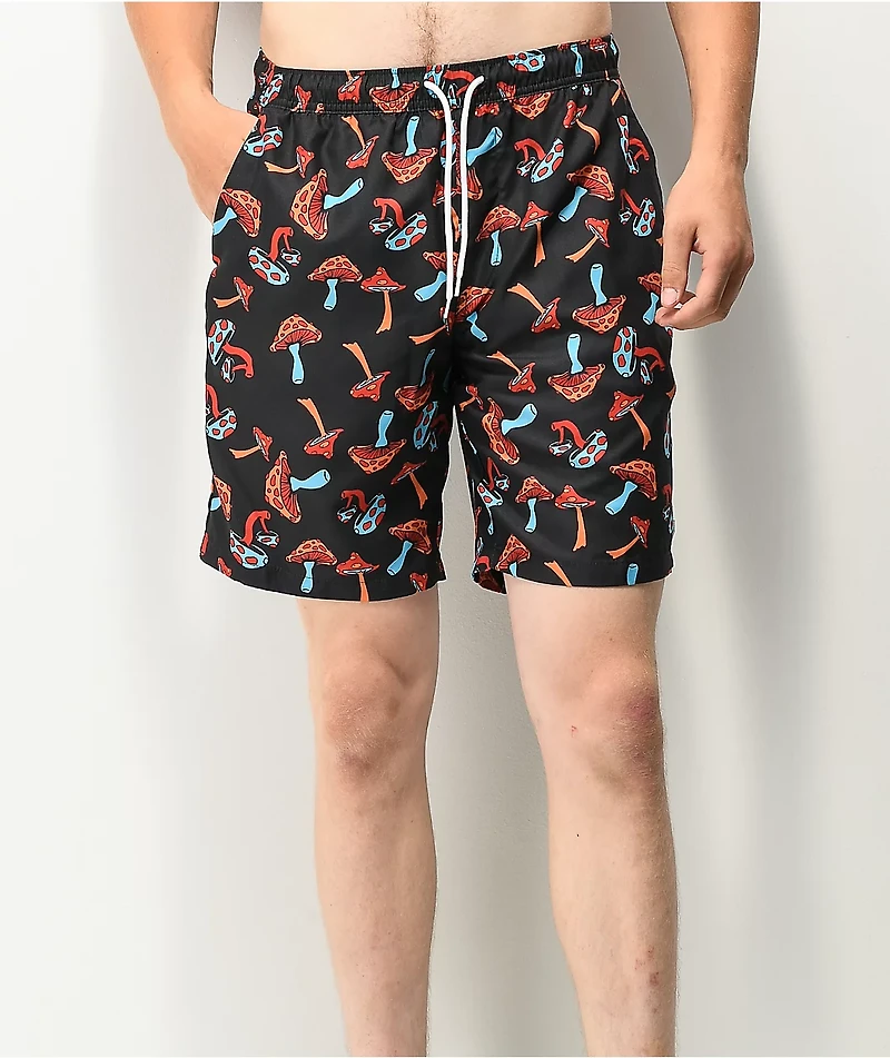 Empyre Grom Mushrooms Black Board Shorts