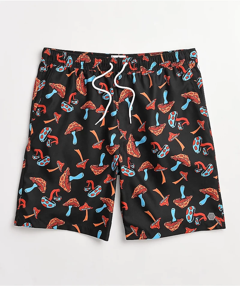 Empyre Grom Mushrooms Black Board Shorts