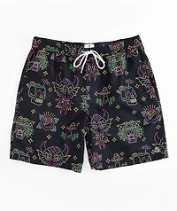 Empyre Grom Neon Lights & Black Board Shorts